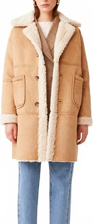 Suncoo Enjoy Reversible Coat In Beige