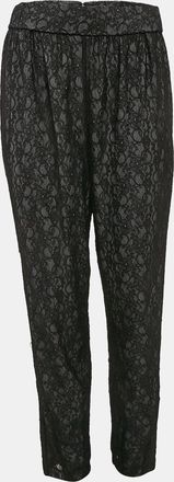 Alice & Olivia Alice + Olivia Black Floral Lace Trousers