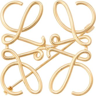 Loewe Anagram Brooch - Gold - One Size