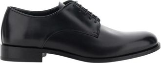 Giorgio Armani Leren Derby Schoenen - Heren - Nette schoenen - Zwart - 43 1/2 EU - Leer - Schoenen