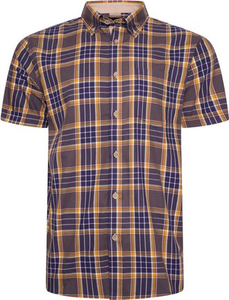 KAM Check Shirt Short Sleeve Chest Pocket Button Down Casual Mens Plus Size 2XL-8XL 6282 (UK, Alpha, 7XL, Plus, Regular, Navy)