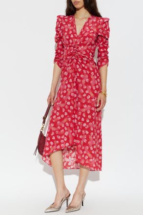Isabel Marant Silk Dress Albini, Womens, Red