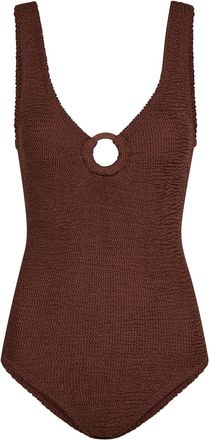 Hunza G Celine Crinkle Swimsuit - Brown - One Size