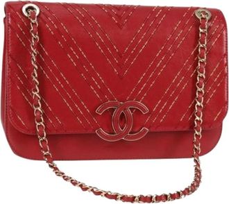 Chanel Pre-owned Vintage Schoudertas - Dames - Vintage Schoudertas - Rood - ONE Size - Leer - Vintage
