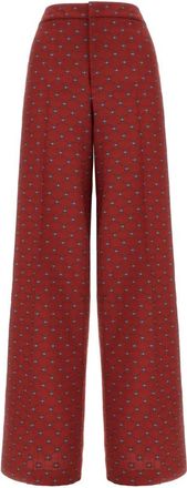 Etro Wollen Blend Broek - Dames - Wijde Broeken - Rood - XS - Wol - Broeken