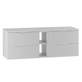 Petits Meubles Mueble bajo lavabo 2 compartimientos encimera estratificado Blanco