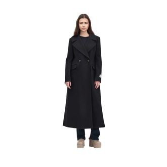 White Wise Double-Breasted Coats, female, Black, Size: 2XS 20460 Coat