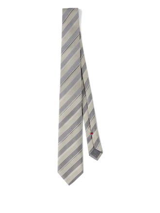 Brunello Cucinelli striped silk tie - Grey