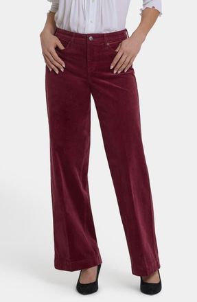 NYDJ Teresa Wide Leg Corduroy Pants in Sienna Red at Nordstrom, Size 00