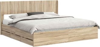 vidaXL Estructura De Cama Con Almacenamiento Y Cabecero Roble Sonoma Vidaxl
