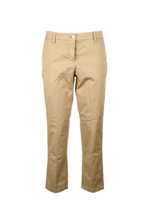 White Sand Straight-Leg Beige Trousers With Mid-Rise Waist And Minimalist Design