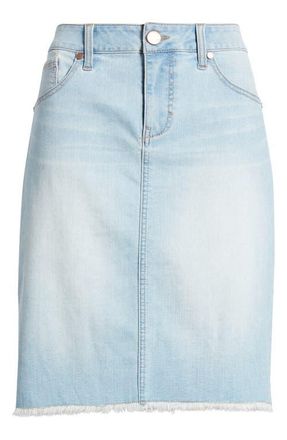 1822 Denim Frayed Denim Skirt in Colette at Nordstrom, Size 10