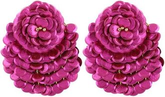 Lott. Gioielli Sequin Fan-Shaped Flower Statement Earrings in Metallic Fuchsia at Nordstrom