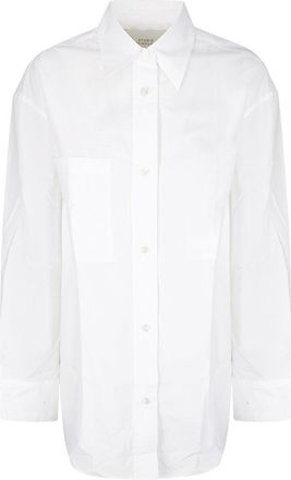 STUDIO NICHOLSON Lightweight White Classic Shirt With Front Pocket