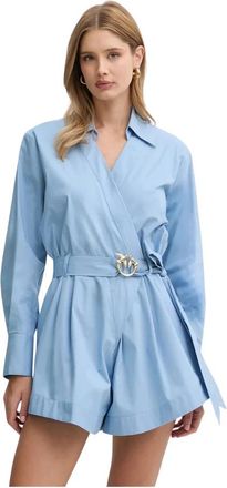 Pinko Shyla Jumpsuit - Dames - Playsuits - Blauw - XL - Katoen - Jumpsuits & Playsuits