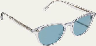 Oliver Peoples Mens Desmon Sun Round Acetate Sunglasses