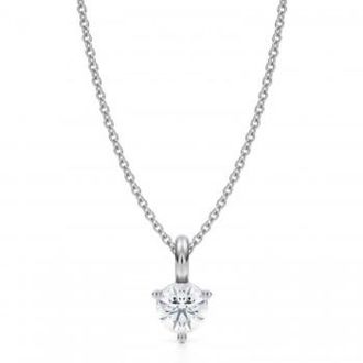 Allurez Lab Diamond 3-Prong Pendant Necklace in Platinum (0.50ct)