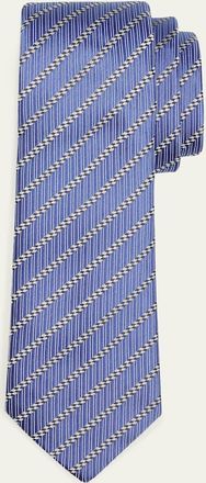 Giorgio Armani Mens Mixed Stripe Silk Jacquard Tie