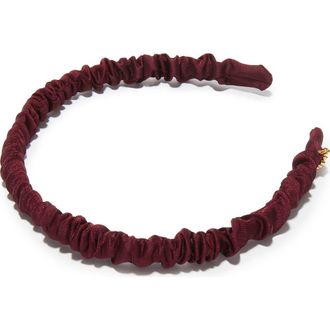 Lele Sadoughi Jessie Gathered Silk Headband in Plum at Nordstrom