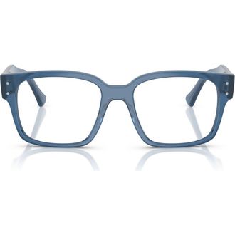 Ray-Ban 53mm Square Optical Glasses in Transparent Blue at Nordstrom