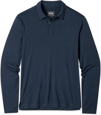 Stio | Mens Alpin Lightweight Merino Polo Shirt Long Sleeve, Size Extra Large in Mountain Shadow | Wool