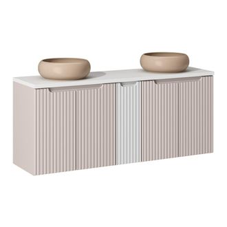 Petits Meubles Mueble doble lavabo 140cm 5 puertas paneles de melamina y mdf