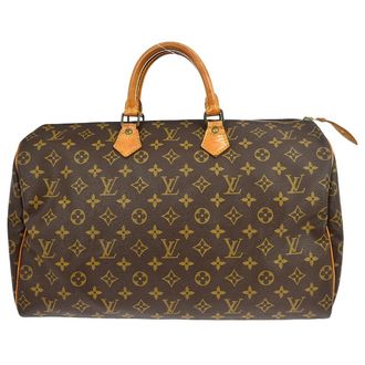 Louis Vuitton Speedy Handbag Monogram Canvas Brown Canvas Handbag (Pre-Owned)