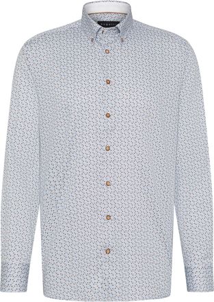 Bugatti Herren Casual overhemd met grafisch minimaal ontwerp