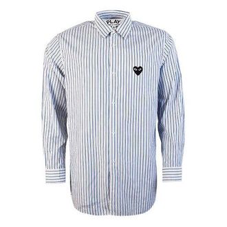 Comme Des Garçons Striped Shirt Black Emblem Blue AZ-B006-051-1