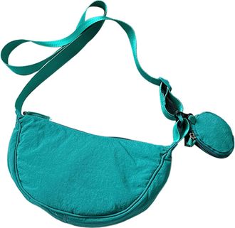 Generic Small Nylon Crescent Bag - Stylish Sling Shoulder Pack for Women and Men | Adjustable Strap with Compact Storage, Lightweight Design for Work, Travel 