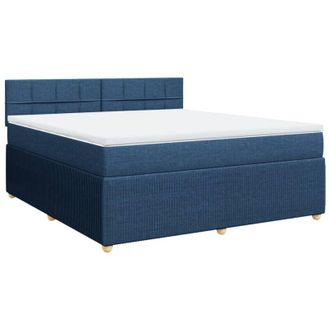 vidaXL Vidaxl - Cama Box Spring Con Colch&oacute;n Tela Azul 180x200 Cm