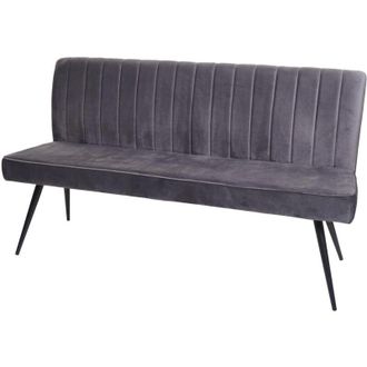 Hhg Non utilizzato] Panca panchina da interni 160cm HHG 480 3 posti ferro velluto grigio scuro