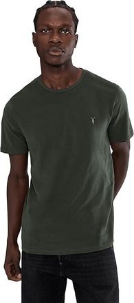 AllSaints Brace Short Sleeve Crew Mens Clothing Duffel Green : LG, Polyester/Cotton