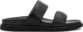 Kazar Leren Slippers met Dubbele Banden - Heren - Sandalen - Zwart - 41 EU - Leer - Schoenen