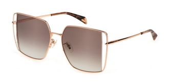 Police SPLL37 STAGEDIVE 12 08FC Womens Sunglasses Gold Size 56