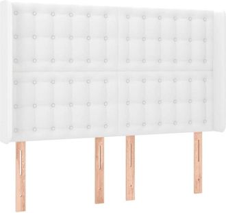 vidaXL Cabecero Con Led Cuero Sint&eacute;tico Blanco 147x16x118/128 Cm Vidaxl