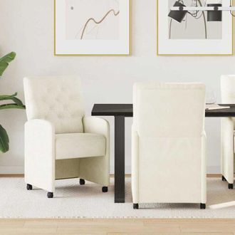 vidaXL Sillas De Comedor Con Ruedas 2 Pcs Amarillo 58 X 67 X 97 Cm