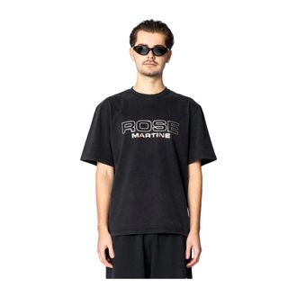 Martine Rose Tops, Heren, Zwart, L, Katoen, Zwarte Klassieke T-shirt Minimalistische Stijl