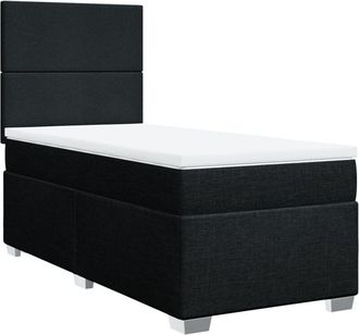 vidaXL Vidaxl - Cama Box Spring Con Colch&oacute;n Tela Negro 90x200 Cm
