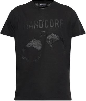 Dsquared2 T-shirt met print - Heren - T-shirts - Zwart - S - Katoen - Tops