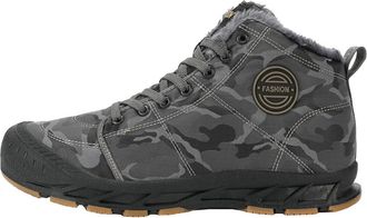 Generic Men winter snow boots are waterproof warm plush comfortable cold resistant non slip short boots (khaki,8.5)