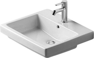 Duravit Duravit Vero Lavabo Empotrado Con Plataforma Para Grifo Rebosadero 550x465mm 1 Orificio Para Grifer&iacute;a Blanco