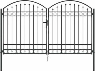 vidaXL Vidaxl - Puerta De Cerca Otro Gris 300 X 175 Cm Acero
