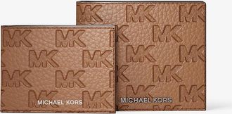 Michael Kors Hudson Logo Embossed Leather Billfold Wallet and Passcase