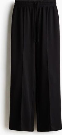 H&M Wide Crease-front Joggers in Black at Nordstrom, Size Xx-Small