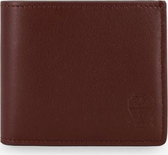Brunello Cucinelli Portafoglio in pelle martellata con logo inciso - BRUNELLO CUCINELLI - gender_Man