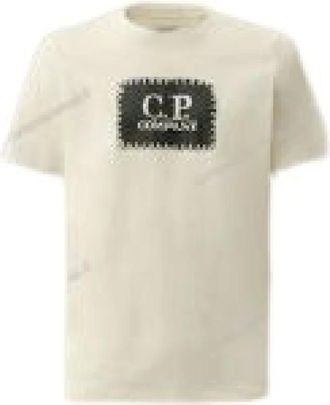 C.P. Company C.P. Company, T-Shirts, male, Beige, M, Short Sleeve Logo T-Shirt