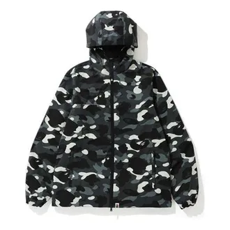 A Bathing Ape Camouflage Reflective Hooded Jacket Black 1F70-141-007
