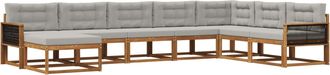 vidaXL Conjunto De Sof&aacute;s De Exterior 8 Uds. Natural Y Gris Claro Vidaxl