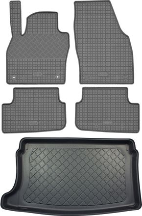 OEM Juego De Alfombrillas De Goma Para Coche Y Maletero Para Seat Ibiza 6f Hatchback (5 Puertas) Desde Junio De 2017